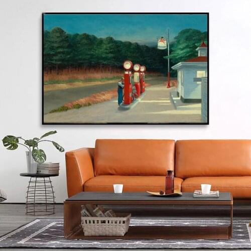Gas Station By Edwardor Hopper Canvas Painting Print Living Room Home Decor Modern Wall Art Oil Painting Poster Salon Pictures