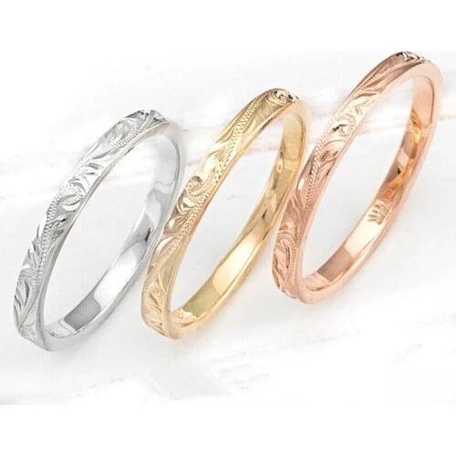 Simple Atmosphere Embossed Texture Ring All-Match Charm Gift Woman Fashion Party Creative Jewelry Wholesale
