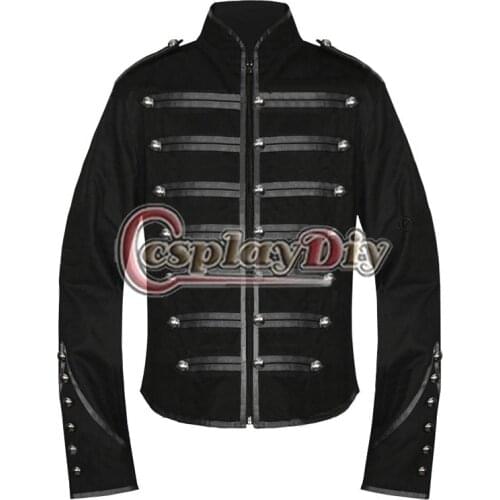 My Chemical Romance Military Jacket Medieval Black Coat Emo Parade Halloween Cosplay Costume D0912