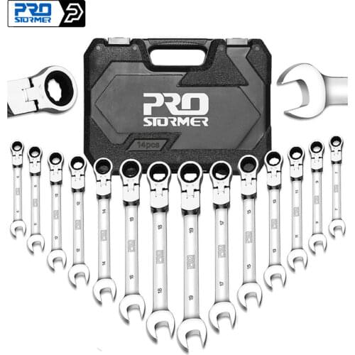 PROSTORMER 14PCS Keys Set Multitool Wrench Ratchet Spanners Set Hand Tool Wrench Set Universal Wrench Tool Car Repair Tools
