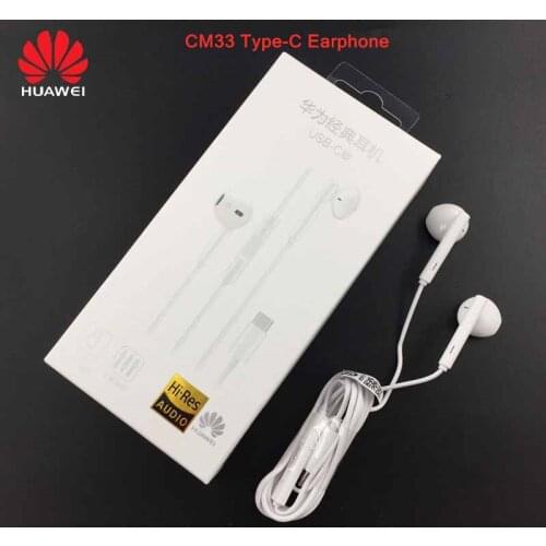 HUAWEI Original CM33 Earphone USB Type-C In Ear Earpiece Headset Mic Volume For P20 30 Mate 10 Pro 20 X RS Note 10 Xiaomi Mi 9