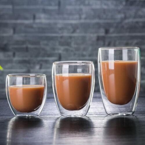 New heat-resistant double-layer glass beer espresso coffee cup set handmade beer mug teacup whiskey glass drinker