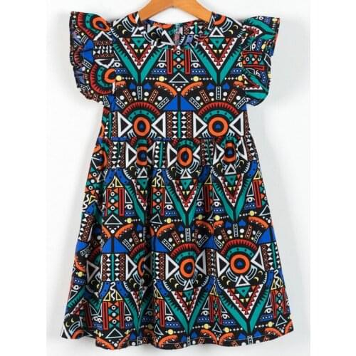 New European And American Abstract ChildrenS Clothing Cotton Girl Dress Silk Little Girl Short-Sleeved Floral Princess Dress