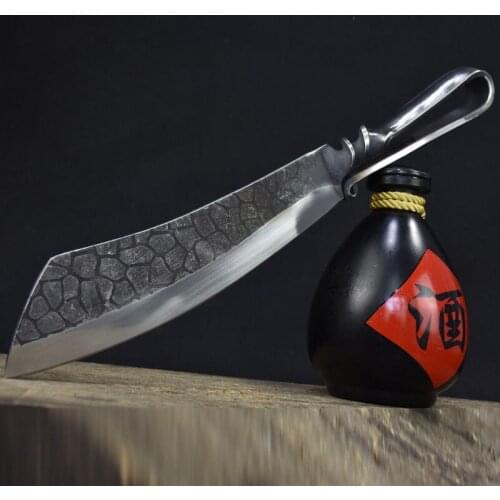 LongQuan 9.3 Inch Chopping Knife Hunting Wood Chopper Machete Handmade Forged Steel Kitchen Knives Bone Meat And Poultry Tools