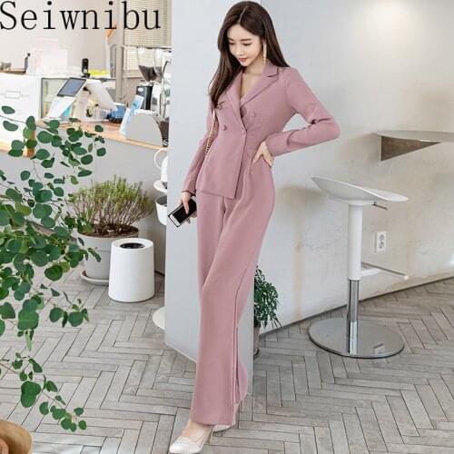 Solid double-breasted notched collar Waistline fashion Jumpsuit Going Out Elegant Office Lady Long Sleeve Women playpsuits