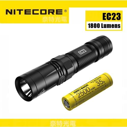 Original Nitecore EC23 Flashlight 1800 lumens CREE XHP35 HD E2 LED High Performance with 18650 Battery (2500 mah 35A)