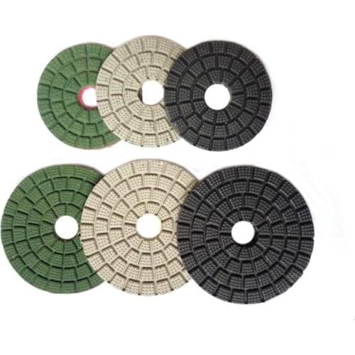 3 inch 80mm 4 inch 100mm white buff black buff green buff diamond resin dry polishing pad for stone