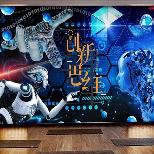 Custom mural wallpaper 3D innovative thinking machine era intelligent background wall decorative painting