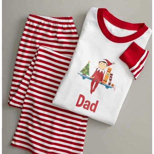 Christmas Family Matching Outfits Mother Daughter Matching Clothes Winter Red Striped Sleepwear 2 Piece Pajamas Causal Homewear