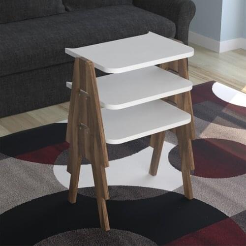 Modern Bitirdin Swallow Zigon Coffee table & Medium Coffee table White Walnut Foot coffe table table basse