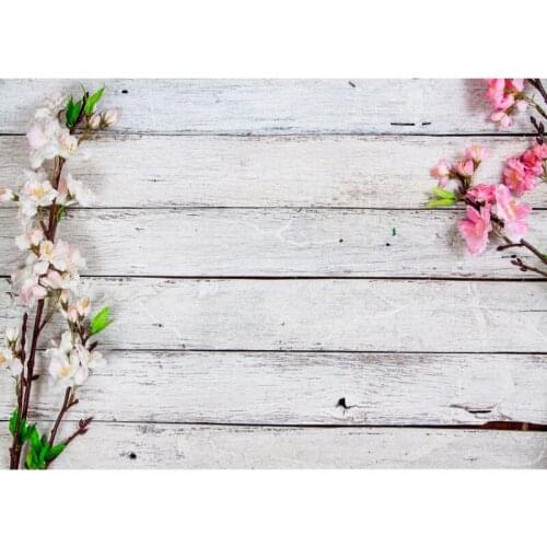 Vinyl Custom Photography Backdrops Prop Flower and wood planks Theme Photography Background LCJD-172