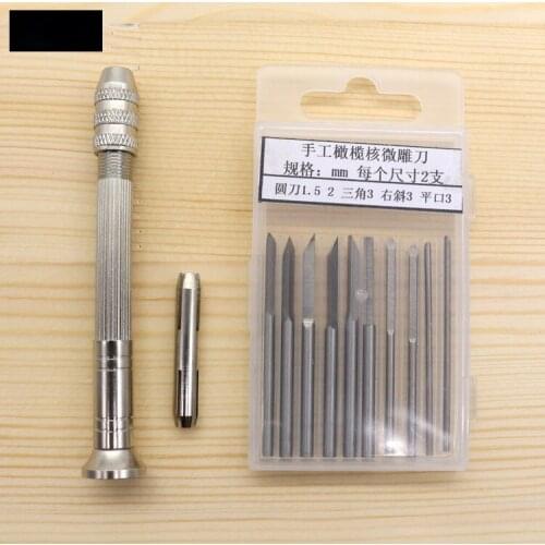 Hand-carved olive-core egg-carving carving knife micro-carving 10pcs 1.5-3 oblique mouth flat mouth with interchangeable head