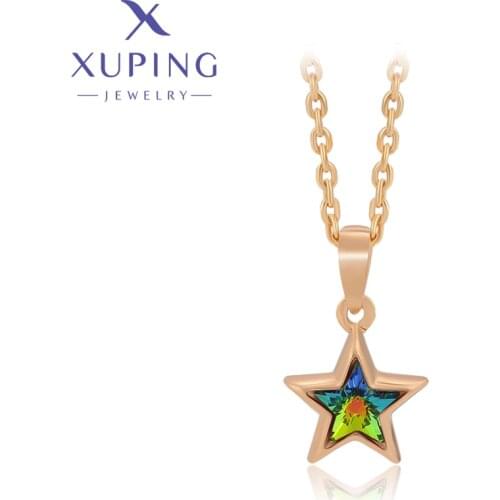 Xuping Jewelry Newest Star Shaped Crystals Pendant Necklace for Women Elegant Gift A00300949