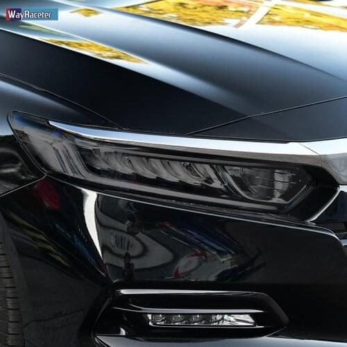 2 Pcs Car Headlight Protective Film Transparent Black TPU Sticker For Honda Accord 2016 2017 2018 2019 2020 9 10th Accessories