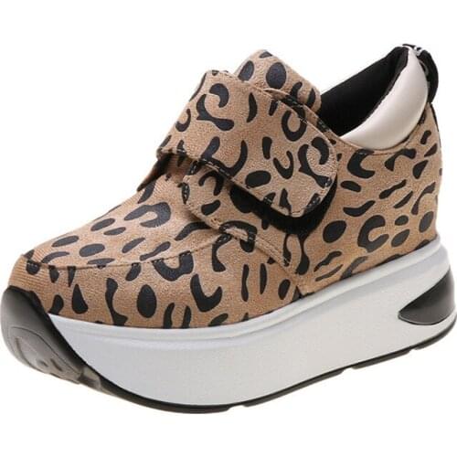 Leopard Print New Women Platform Casual Shoes High Quality Brand Women Casual Sneakers Female Casual Flats