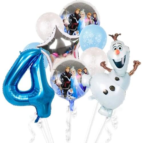 1set Disney Olaf Cartoon Frozen Balloon Kids Birthday Party Decorations 32inch Digital Helium Globos Baby Shower Boy Girl Toy