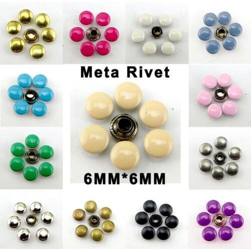 100PCS 6*6MM Brown Metal Rivet Buttons Shoes Garment Sewing Clothes Accessories Bag Fits Rivets MR-177