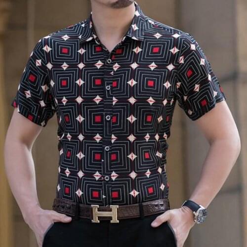 2021 Summer High Quality Silk 100% Shirts Mens Gents Casual Comfortable Retro Dress For Fat Fashionable Plus Size Mens Shirts