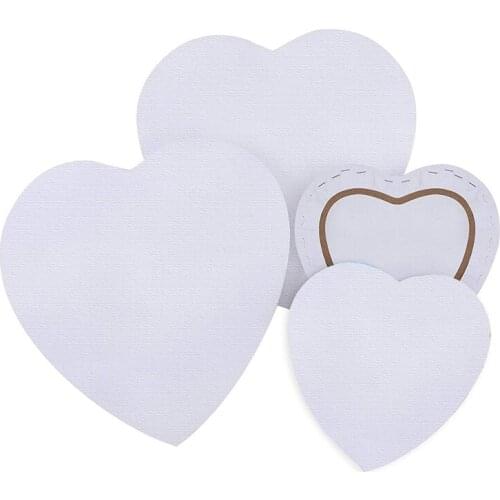 4Pcs Heart-Shaped Artist Painting Canvas Panel Boards, Cotton Stretched Primed Blank Canvas Panels for Students Artist