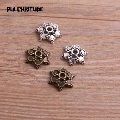 50pcs 14*15mm Two Color Receptacle Hollow Flower DIY Spaced Jewelry Accessories Charms For Jewelry Making