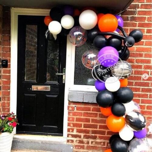 55pcs Halloween Balloons Garland Arch Kit Orange Black Latex Balls Decorations Halloween Party Indoor Home Decor Supply Globos