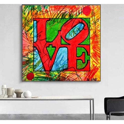 Abstract Street Graffiti Art LOVE Letters Canvas Painting Crazy Colored LOVE Posters and Prints Wall Art Pictures for Home Decor