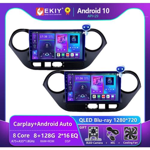 EKIY Android 10 Car Radio For Hyundai I10 2013-2017 Autoradio Blu-ray 1280*720 IPS/QLED Multimedia Video Player Navi GPS no 2din