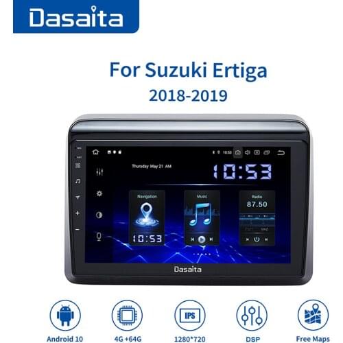 Dasaita 9" IPS Car Radio Player 1 Din Stereo Autoradio Android10.0 for Suzuki Ertiga 2018 2019 GPS Navigation TDA7850 Head Unit