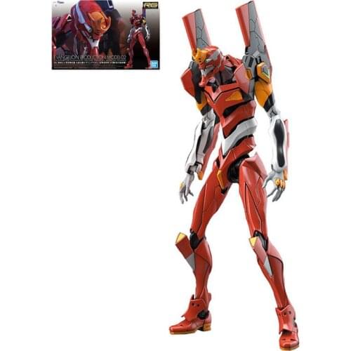 Bandai RG EVA-02 Japanese Anime Evangelion Production Model-02 Assembled Robot Kids Action Figures Toys Collections Puzzle Gifts