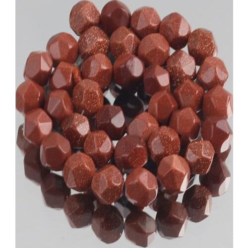 AAA Natural Faceted Gold Sand Stone Beads for Jewelry Making DIY Bracelet Necklace Loose Spacer Beads Strand 15" Inches 6/8/10mm