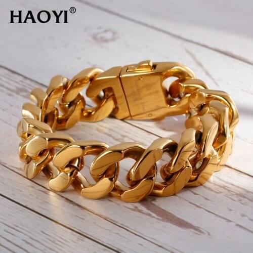 20MM Width Classic Fashion Gifts Mens Wide Heavy 155g Cuban Curb Chain High Quality Stainless Steel Bracelet Classic Clasp