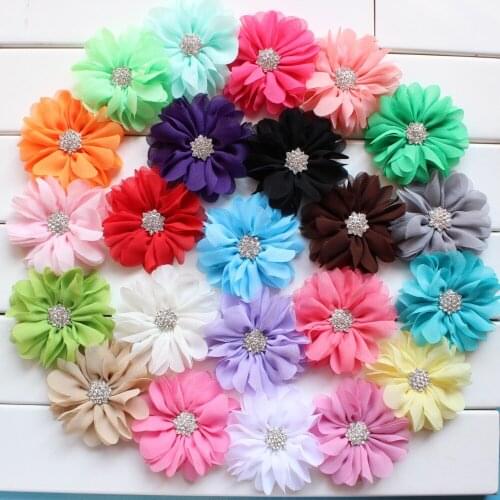 7cm Chiffon Flowers,Fabric Flowers For Headbands ,kids hair flower Ballerina Flowers Hair Accessories unfinished 36pcs