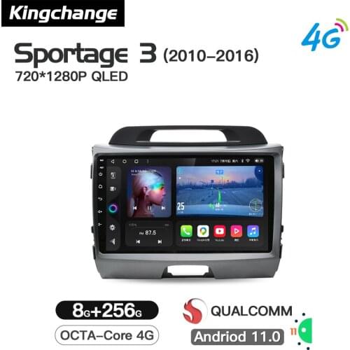 Kingchange Android 11 Car Multimedia Player For Kia Sportage 3 SL 2010 - 2016 Radio Stereo BT GPS Wifi Octa-Core Navigation