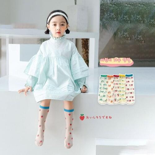 Children Stockings Summer Cartoon Silk Sock Ultra-thin Transparent Boy Girl Kid Calf Socks Breathable Stocking Tube Floor Socks