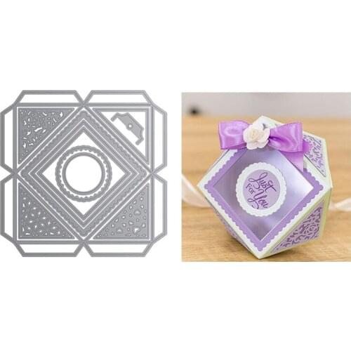 Metal Cutting Dies Faceted Favour Box Irregular Shape Square For DIY Scrapbooking Embossing Album Paper Cards Dies 2021 New