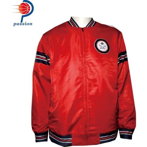 Custom Mens Fully Sublimated Printing Baseball Team Warm Up Red Jackets