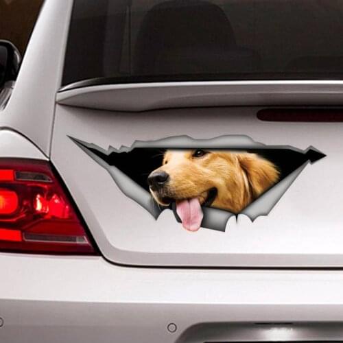 Golden Retriever Car Decal, Pet Dog Funny Laptop Cool and Creative