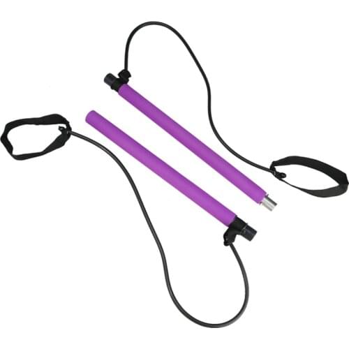 New Fitness Sport Pilates Bar Kit Gym Workout Stick Pilates Exercise Bar Kit with Resistance Band Body Building Puller Yoga Rope