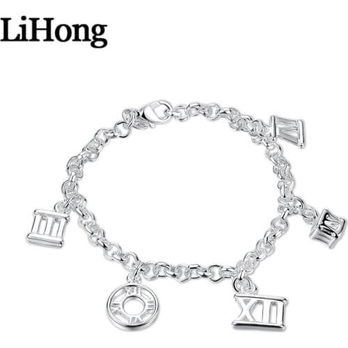 New Style 925 Sterling Silver Five Roman Numeral Bracelet Jewelry Bracelet For Feminine Charm Engagement Party Wedding Fashion J