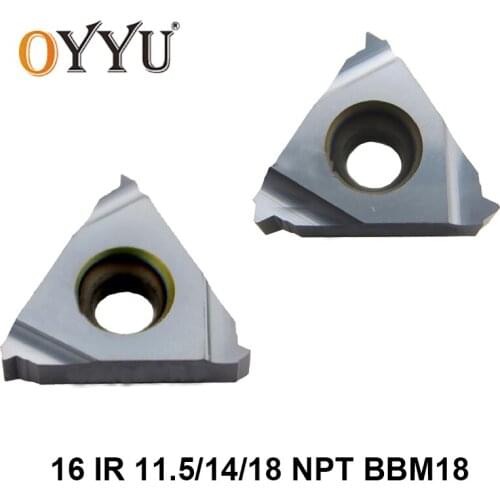 OYYU 10pcs 16IR 11.5NPT 14NPT 18NPT BBM18 16 IR 11.5 14 18 NPT Threading Carbide Inserts Turning Tools CNC Cutter free shipping