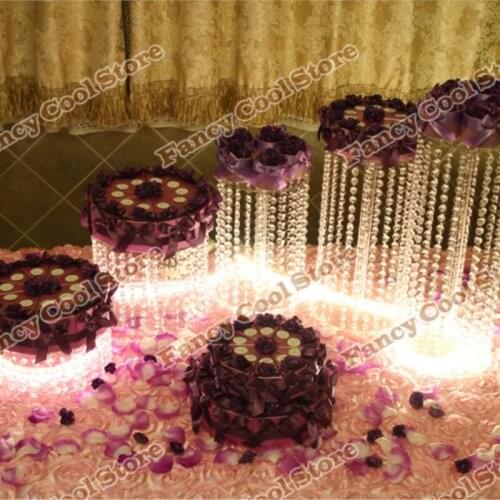 Wedding Cake Stand Crystal 5pcs/lot Diameter from 15cm to 35cm wedding table centerpiece party decoratin wedding supplier