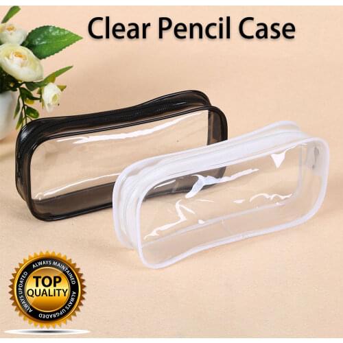 20x8x3.5cm PVC Clear Pencil Case Transparent PVC Pencil Case for Students Home School Office