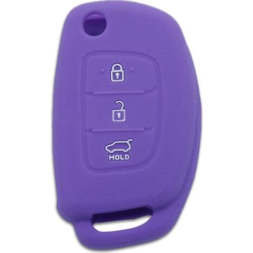 Muchkey Silicone Key Remote Key Cover Holder Key Protection For 3 Button Fits For Hyundai Verna Rv Verna