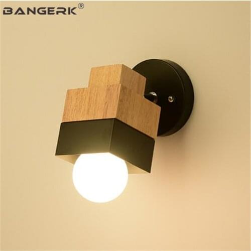Nordic Modern Sconce LED Wall Lamp Loft Iron Wood Adjust Bedside Wall Lights For Bedroom Home Decor Indoor Lighting Fixtures