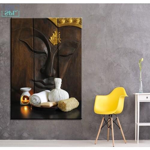SPLSPL Frameless Painting 1 Piece Light Up Buddha For Holiday Gift Canvas HD Prints Poster Home Decor Wall Artwork Picture
