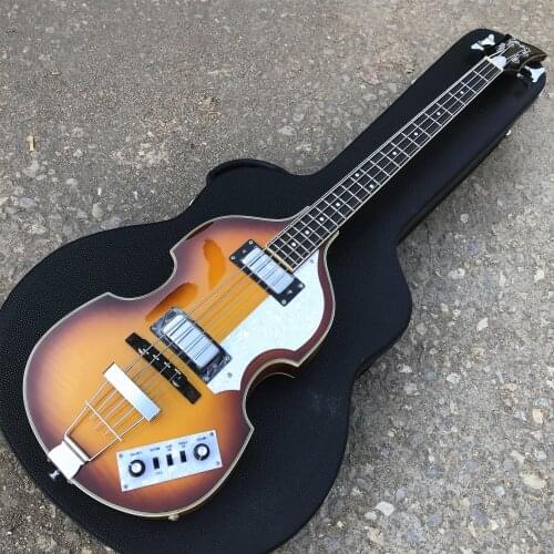 Sunburst Flame Maple 4 Strings Electric Bass Hollow Body Vintage CT Violin BB2 Bass Guitarra