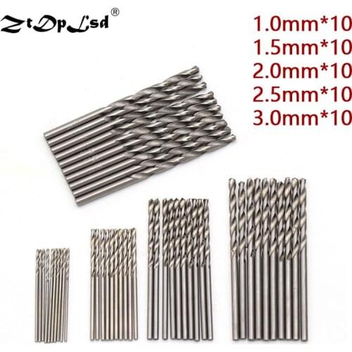 50Pcs Metal Drilling Hole Micro High Speed Steel Hss Straight Shank Mini Twist Drill Bits Electric Rotary Power Bit Saw Wood