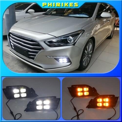 1Pair LED Daytime Running Light Turning Signal Lamp DRL Day Light Front Bumper Fog Light For Hyundai MISTRA 2017 2018 2019
