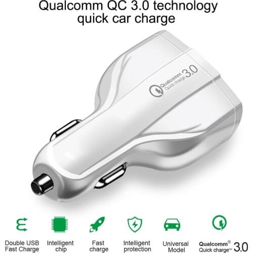 Universal Dual Port USB Car Charger Quick Charging 3.0 for Iphone X XS 8 Plus Type-C Car Phone Charger for Xiaomi Samsung S9 S8