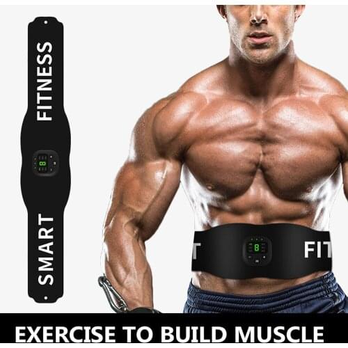 USB Rechargeable Abdominal Trainer Belt Smart LED Display Adjustable Body Shaping Abdomen Belt,6 Massage Modes for Weight Loss